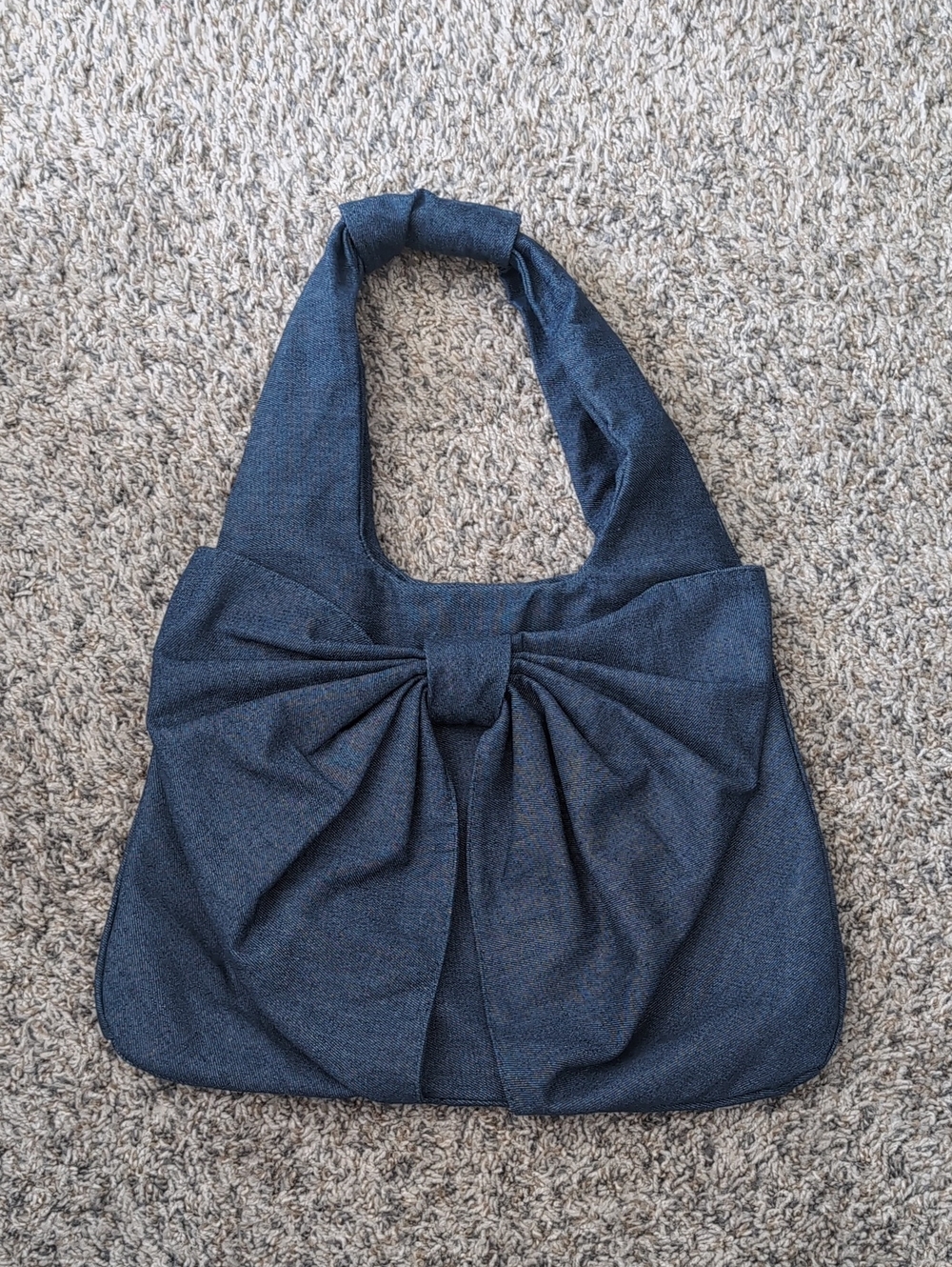 Denim Bow Tie Shoulder Bag